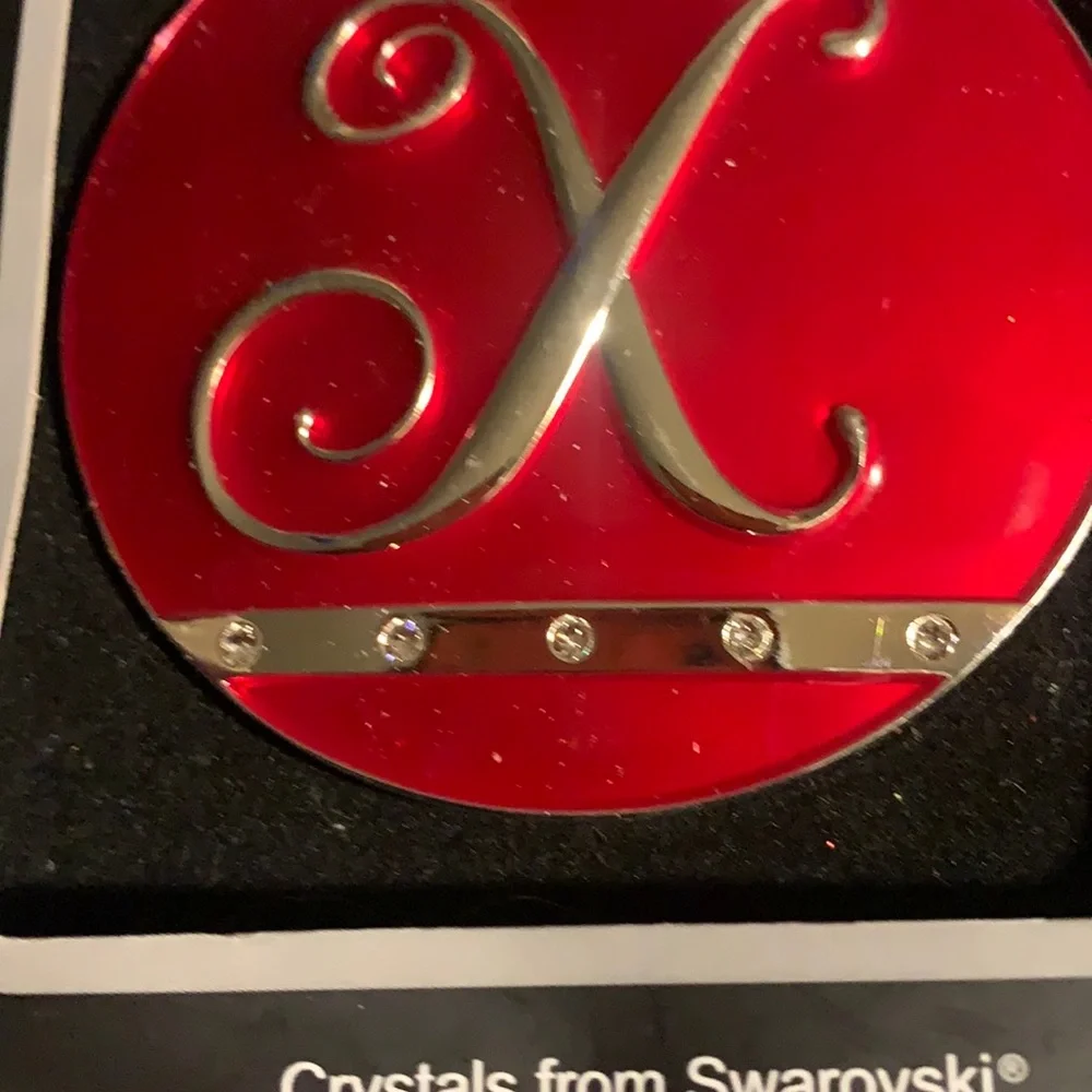 🌸 $3 if bundled Harvey Lewis Swarovski Crystal Holiday Ornament Letter X NWT